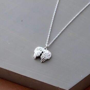 Sterling Silver Guardian Angel Necklace, 3 of 4