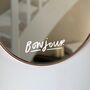 ‘Bonjour’ Hand Lettered Mirror Decal, thumbnail 1 of 2