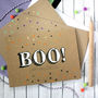 'Boo!' Happy Halloween Card With Gold Dots, thumbnail 1 of 6