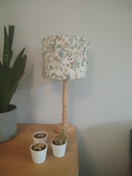 Watercolour Floral Lampshade Blues Yellows Handmade Fabric Drum Lamp Shade Table Floor Or Ceiling Pendant, 7 of 10