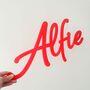 Personalised Red Script Wall Name, thumbnail 1 of 7