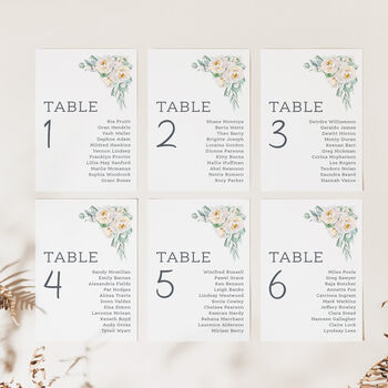 Wedding Seating Plan Cards White Floral, 2 of 7