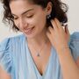 Sterling Silver Enamel Bluebell Flower Drop Dangle Earrings, thumbnail 4 of 11