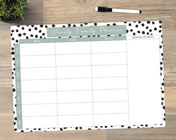 Personalised Spotty Weekly Family Organiser Whiteboard, 7 of 8