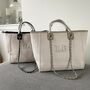 Personalised Stone Large Chain Initial Tote Shoulder Bag, thumbnail 9 of 11