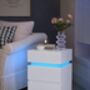 Modern Bedside Table With LED Lights And Three Drawers, thumbnail 2 of 10