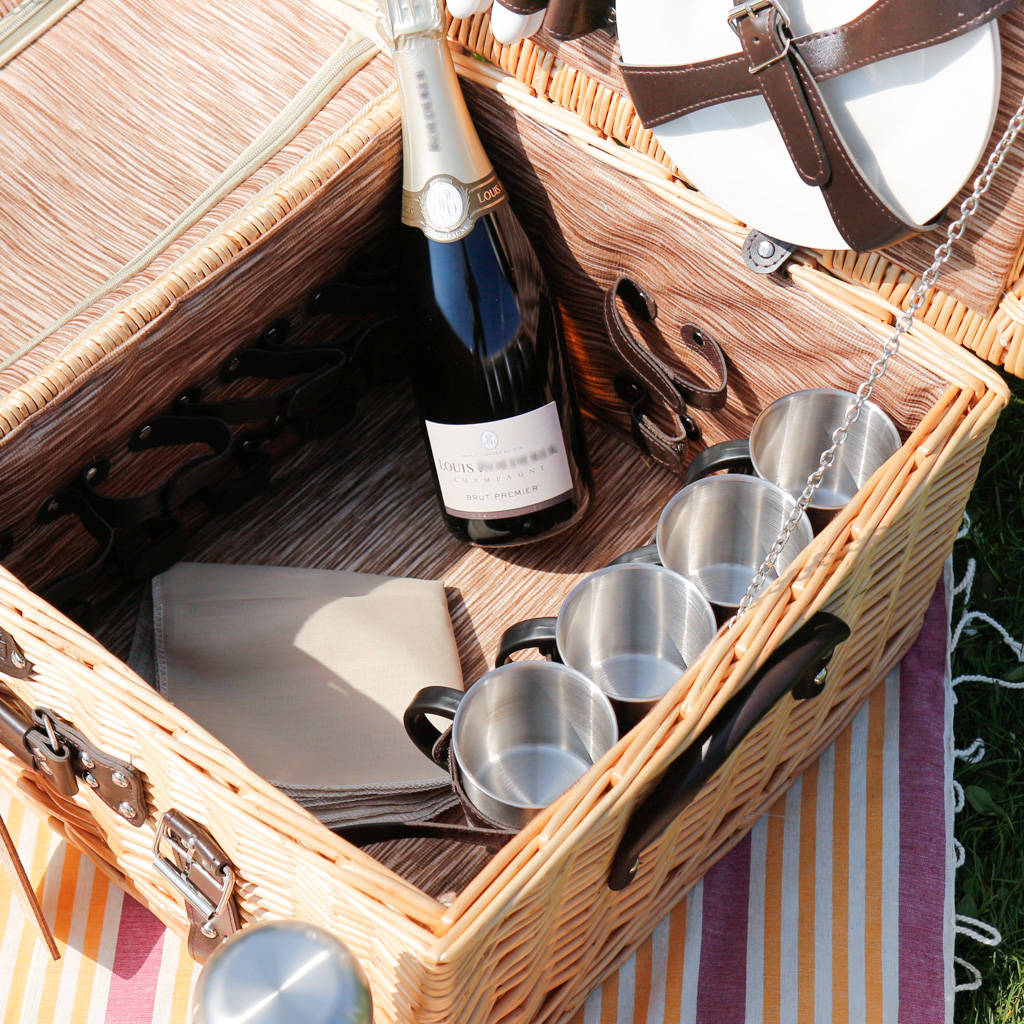 Rocamadour Luxury Six Person Wicker Picnic Hamper By Dibor