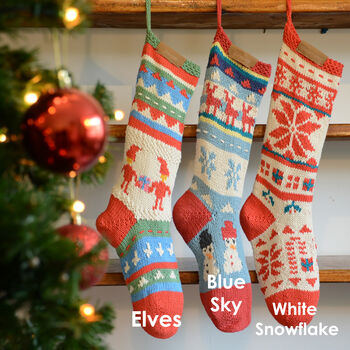 Hand Knitted Christmas Stockings In Organic Cotton, 6 of 7