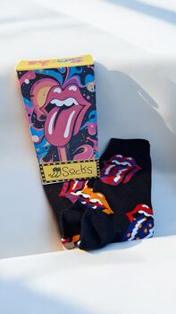 The Stones Tongue Out Socks – Handcrafted Gift Box, 4 of 7