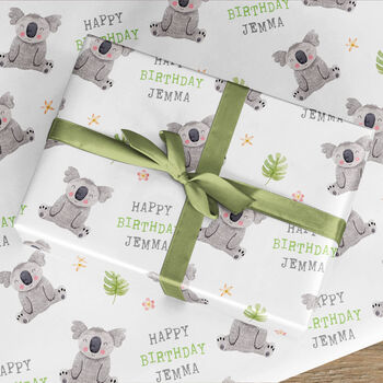 Personalised Koala Wrapping Paper Roll Kids Birthday, 3 of 4