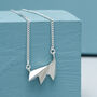 Sterling Silver Geometric Pendant Necklace. Fan Shape, thumbnail 1 of 5