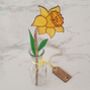 Wooden Daffodil Birth Flower March Handpainted In Vase, thumbnail 1 of 8