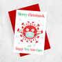 Lockdown Mask Merry Christ Mask Covid Christmas Card, thumbnail 1 of 5