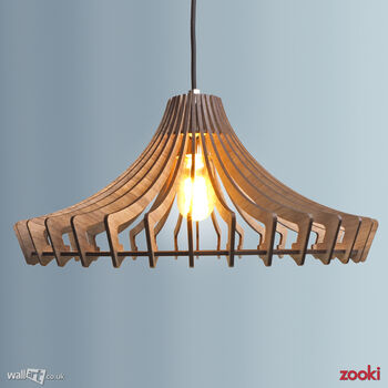 Zooki Three 'Forseti' Wooden Pendant Light, 5 of 9