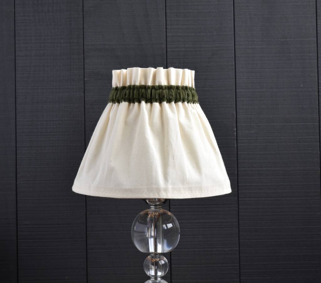 Dolly Cream Scrunchie Gathered Lampshade With Trim, 1 of 4