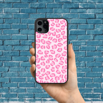 Personalised Pink Cheetah Animal Print iPhone Case, 5 of 5