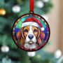 Beagle In Santa Hat Suncatcher Decoration, thumbnail 3 of 6