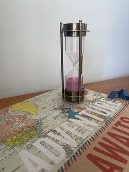 Solid Brass Sand Timer Hour Glass With Compass, 6 of 6
