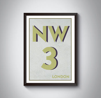 Nw3 Camden London Typography Postcode Print, 8 of 10