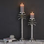 Silver Palm Tree Candle Holders – Two Sizes, thumbnail 1 of 2