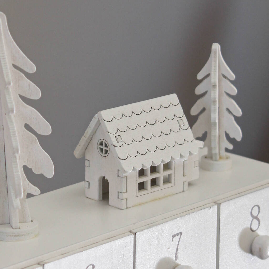 White Wooden Village Advent Calendar By Marquis Dawe