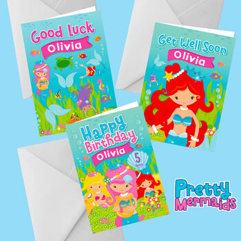 Personalised Mermaid Birthday Card For Any Age, 5 of 5