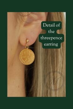 Handmade 24k Gold Plated Coin Earrings With Ear Posts, 7 of 10