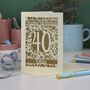 Personalised 40th Birthday Card Papercut Flower Design, thumbnail 2 of 7