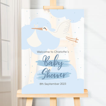 Personalised Stork Baby Shower Welcome Sign, 3 of 3