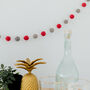 Festive Red And Grey Felt Ball Garland, thumbnail 6 of 9