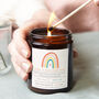 Rainbow Gift Personalised Candle Love From Afar, thumbnail 1 of 8