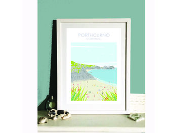 Porthcurno Beach Cornwall Travel Print, 3 of 6