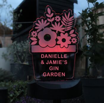 Personalised Plant Pot Design Outdoor Solar Light, 6 of 8