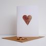 Handmade Gold Leaf Heart Valentines Love Card, thumbnail 3 of 7