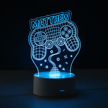 Personalised Gaming LED Night Light For Kids, 2 of 3