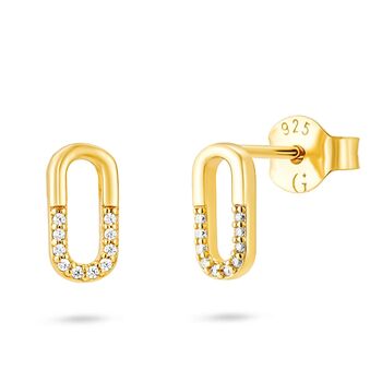 Crystal Oval Stud Earrings, 3 of 3