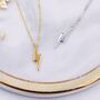 Sterling Silver Tiny Little Lightning Bolt Pendant Necklace, thumbnail 7 of 12