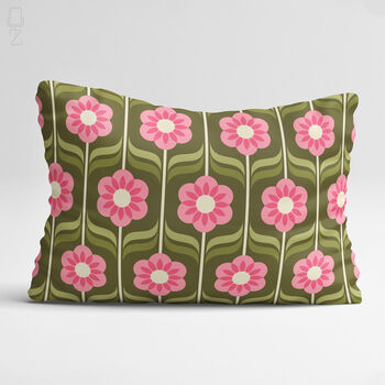 Retro Floral Soft Square Cushion Cover, 7 of 11