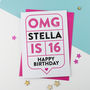 Omg 16th Birthday Card Personalised, thumbnail 2 of 3