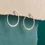 Sterling Silver Hammered Hoop Earrings, thumbnail 4 of 8
