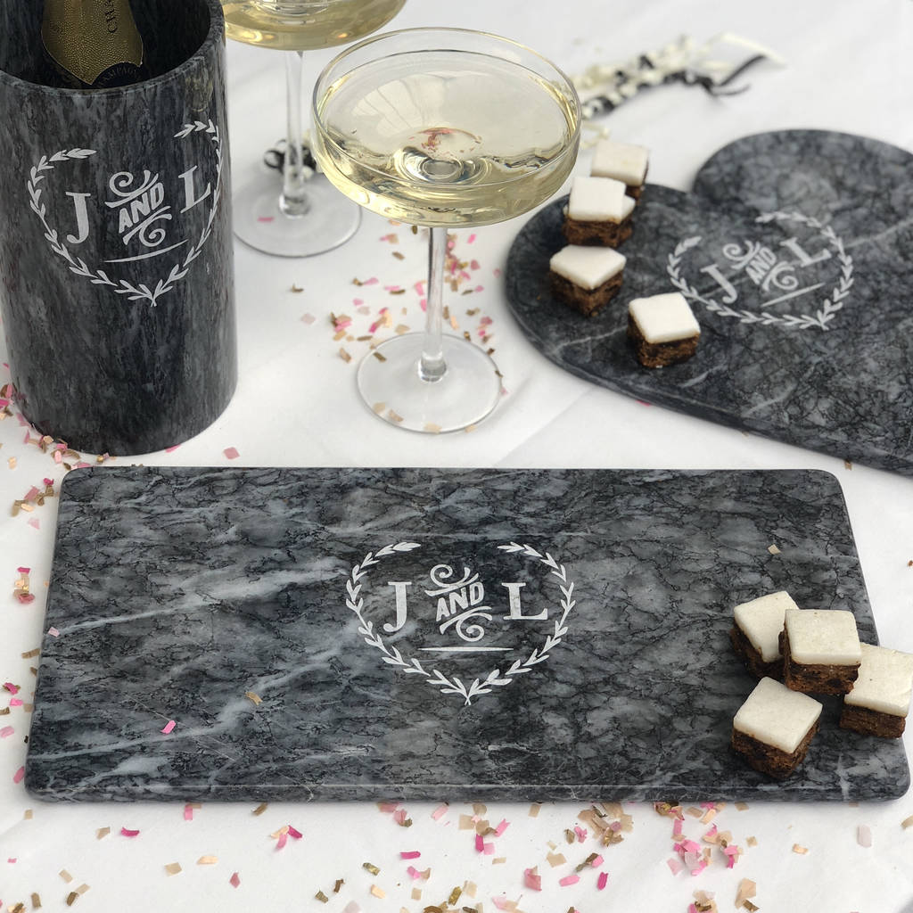 Personalised Wedding Marble Wine And Champagne Cooler By Marbletree