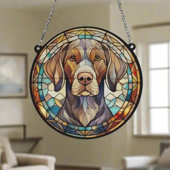 German Shorthaired Pointer Stained Glass Effect Suncatcher, 4 of 5