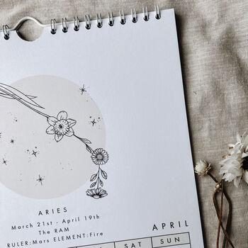2024 Zodiac Constellation And Birth Flowers Calendar, 2 of 8