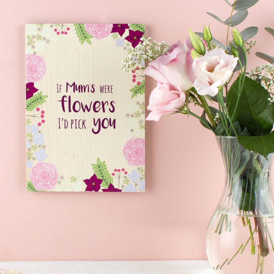 Personalised Mother's Day Wall Art Flowers By Create Gift Love