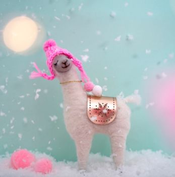 Sweet Llama In A Bobble Hat Decoration, 2 of 3