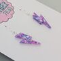 Lilac Lightning Bolt Earrings Small And Large, thumbnail 5 of 10