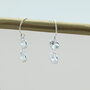 Double Heart Zircon Sterling Silver Drop Earrings, thumbnail 1 of 3
