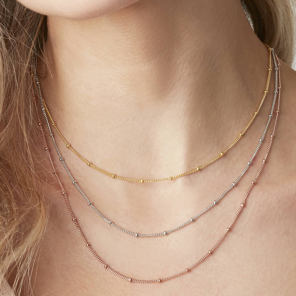 Beaded Chain in 10K Yellow and White Gold – Ann-Louise Jewellers