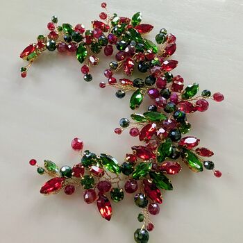 Red And Green Festive Hair Vine, 4 of 8
