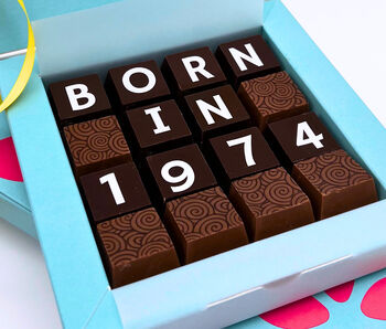 A Personalised Year Of Birth Birthday Chocolate Box, 2 of 7